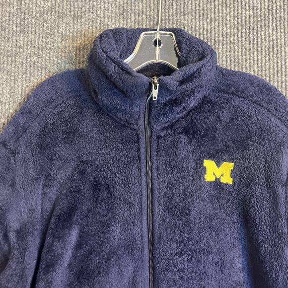Champion Mens Full Zip Fleece Jacket Size Large Blue Michigan Pockets - Picture 3 of 9